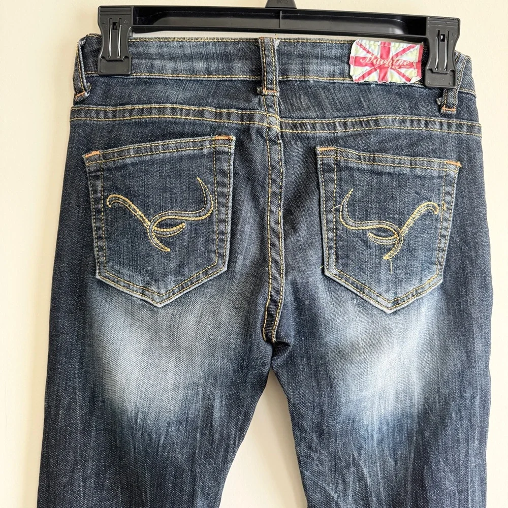 Vintage Machine Distressed Sequin Skinny Jeans Dark Wash Size 27 Women’s Jeans - Picture 4 of 8